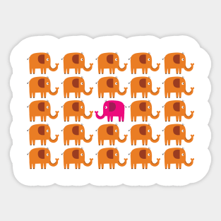 Artnerd - elephant in a crowd Sticker